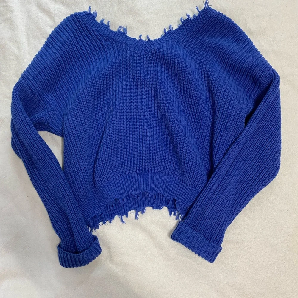 Royal Blue Knit Sweater - Picture 6 of 6